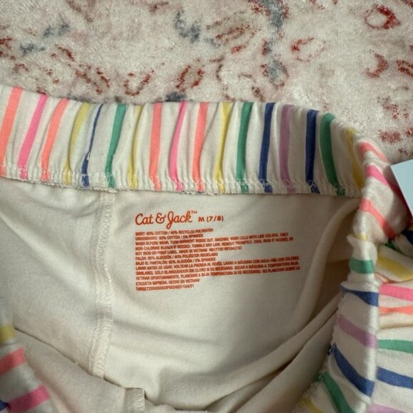 Cat & Jack Girls Multi-Colored Knit Skirt Shorts M 7/8 Rainbow Pull On Pink - Picture 3 of 6